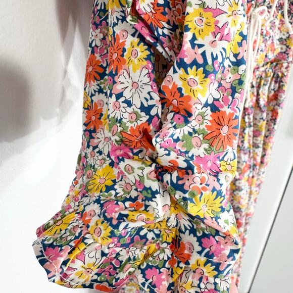 NWT For Love & Lemons Libby Mini Dress | Floral Pink Yellow | SZ M - Picture 9 of 15